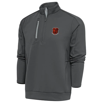 Men's Antigua Pewter Cleveland Browns Generation Quarter-Zip Pullover Top