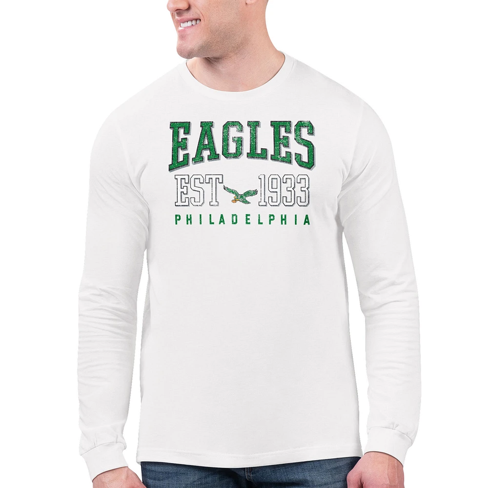 Men's Starter White Philadelphia Eagles Retro Long Sleeve T-Shirt