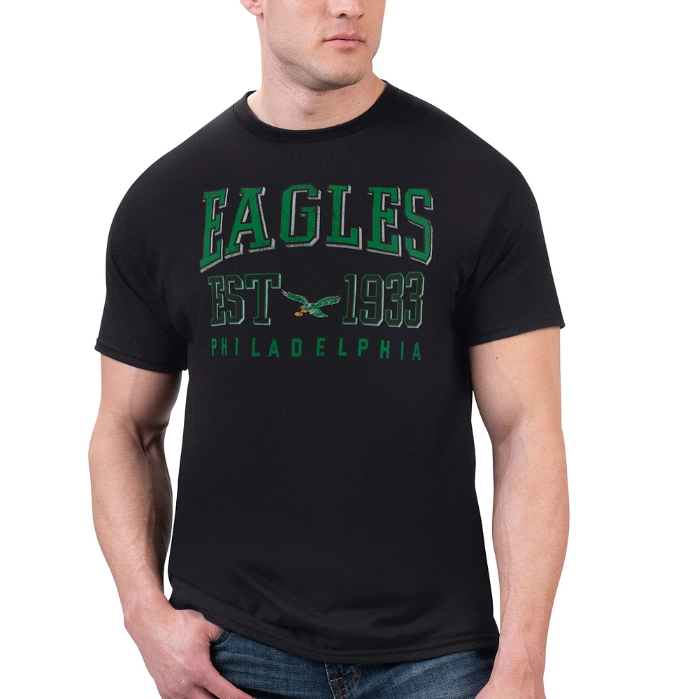 Men's Starter Black Philadelphia Eagles Retro Team Graphic T-Shirt