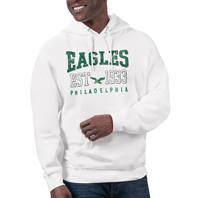 Unisex Starter White Philadelphia Eagles Retro Pullover Hoodie