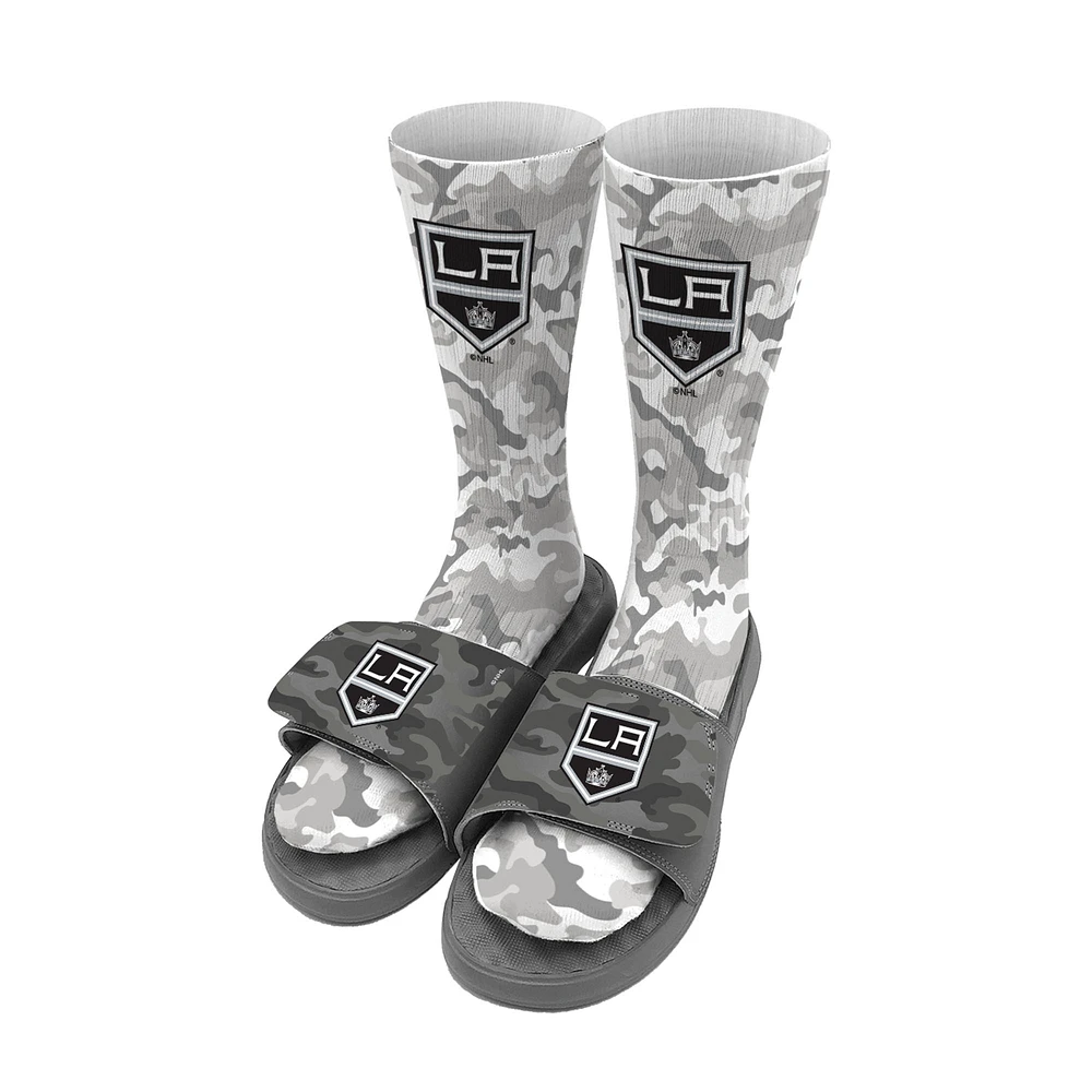 Youth ISlide Gray Los Angeles Kings Camo Sock & Slide Bundle