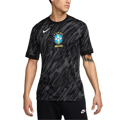 Men's Nike Anthracite Brazil National Team 2024 Goalkeeper Replica Stadium Jersey