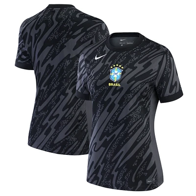 Women's Nike Anthracite Brazil National Team 2024 Goalkeeper Replica Stadium Jersey