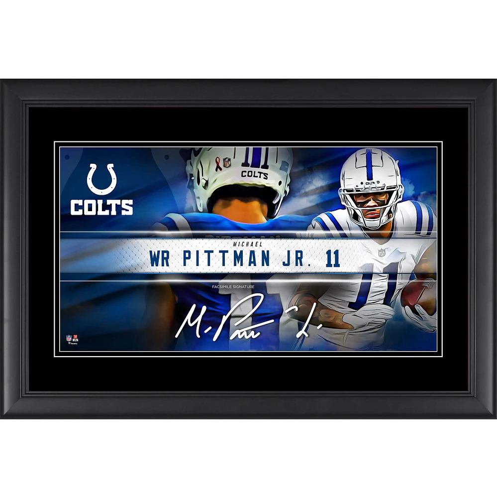 Michael Pittman Jr. Indianapolis Colts Facsimile Signature Framed 10" x 18" Player Nameplate Collage