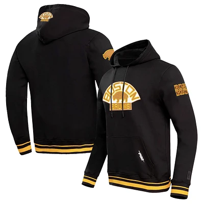 Men's Pro Standard Black Boston Bruins Retro Classic Fleece Pullover Hoodie