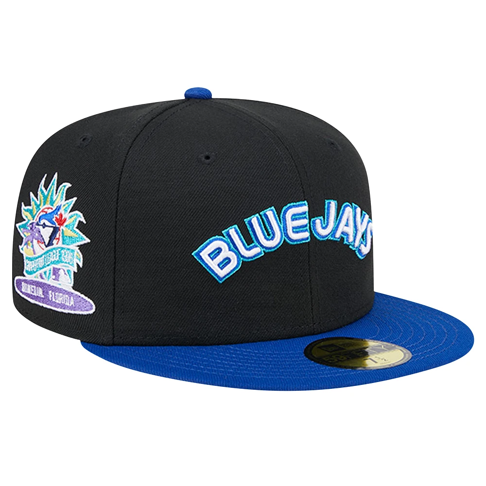 Men's New Era Black Toronto Blue Jays Retro Spring Training 59FIFTY Fitted Hat