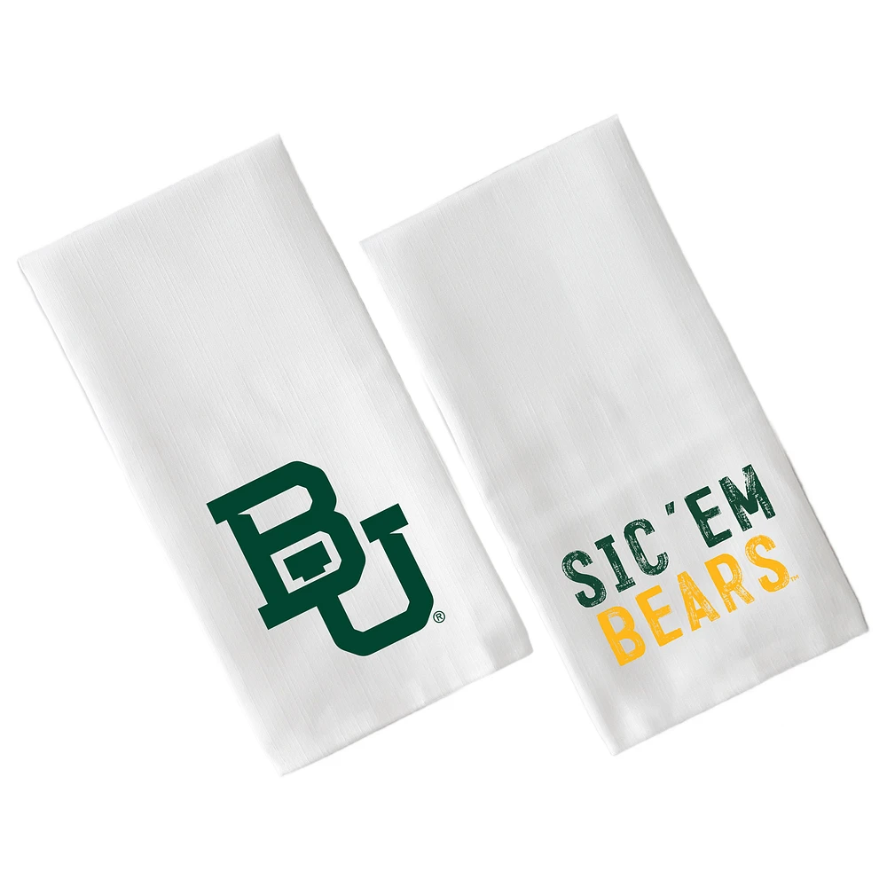 Little Birdie Baylor Bears Two-Pack Tea Towel Set