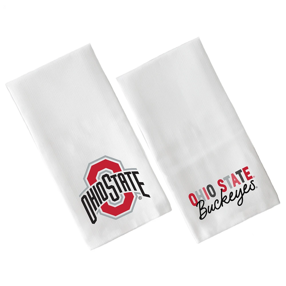 Little Birdie Ohio State Buckeyes Two-Pack Tea Towel Set