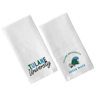 Little Birdie  Tulane Green Wave Two-Pack Tea Towel Set