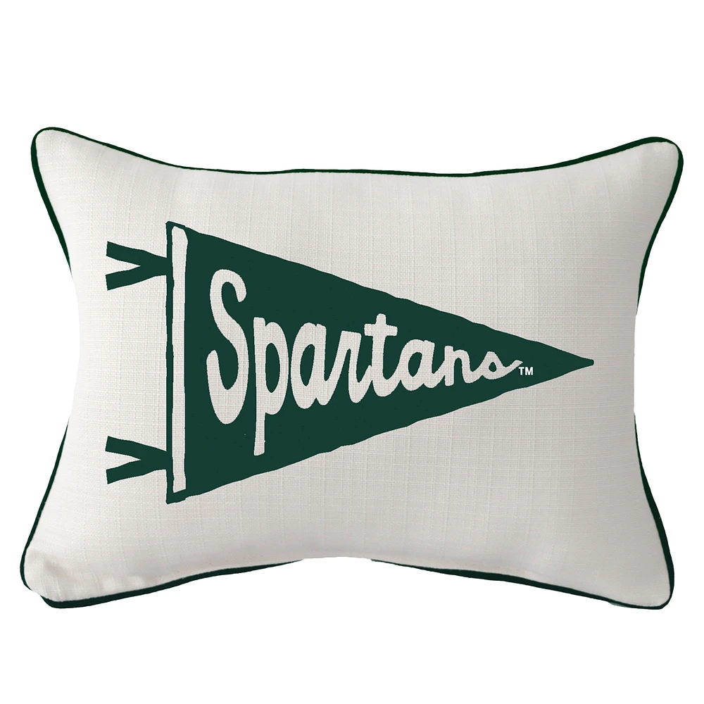 Michigan State Spartans Pennant Rectangular Piped Pillow