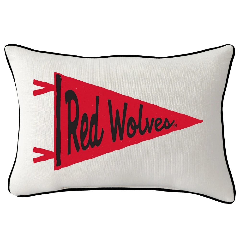Arkansas State Red Wolves Pennant Rectangular Piped Pillow