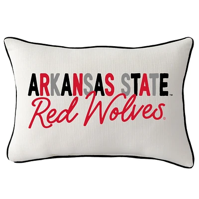 Arkansas State Red Wolves Tones Rectangular Piped Pillow