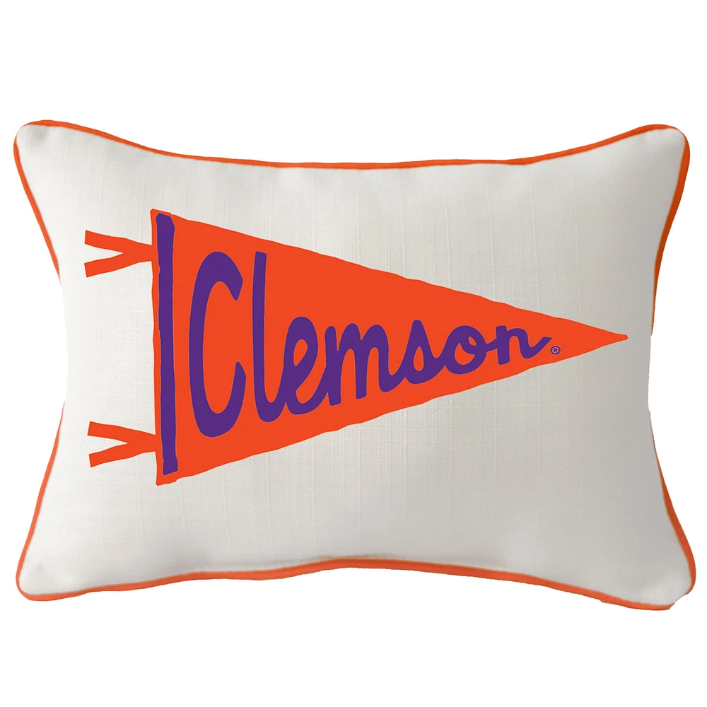 Clemson Tigers Pennant Rectangular Piped Pillow