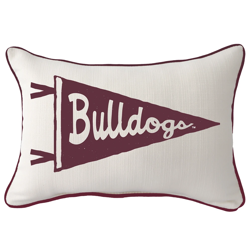 Mississippi State Bulldogs Pennant Rectangular Piped Pillow
