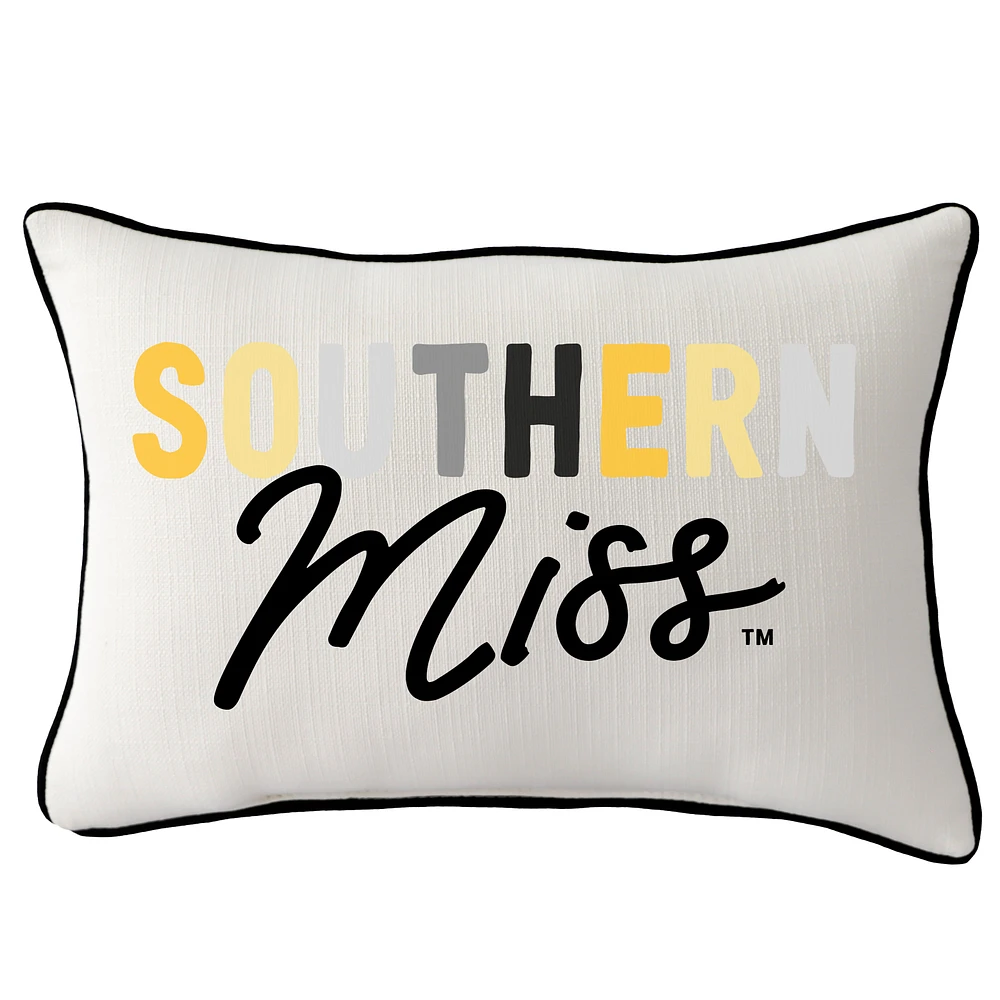 Southern Miss Golden Eagles Tones Rectangular Piped Pillow