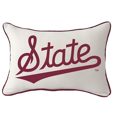 Mississippi State Bulldogs Logo Rectangular Piped Pillow