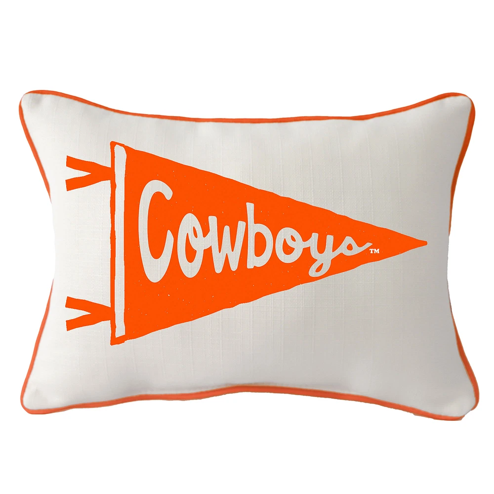Oklahoma State Cowboys Pennant Rectangular Piped Pillow