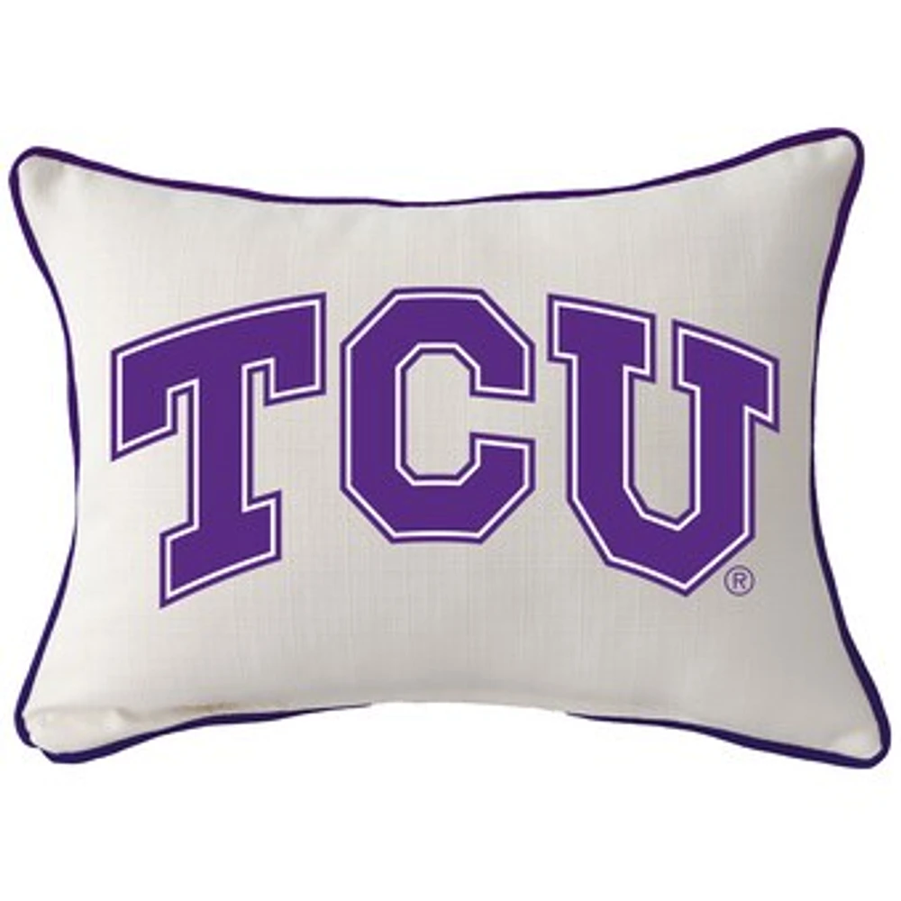 TCU Horned Frogs Logo Rectangular Piped Pillow