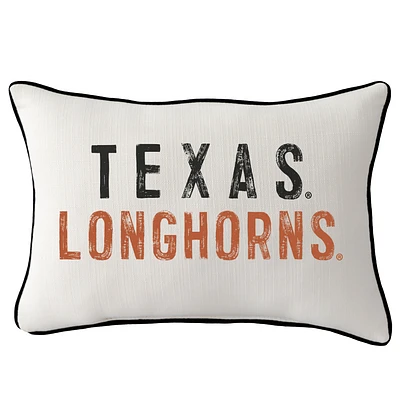 Texas Longhorns Distressed Logo Rectangular Piped Pillow