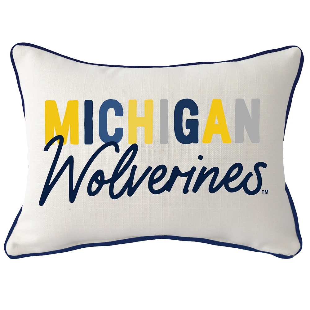 Michigan Wolverines Tones Rectangular Piped Pillow