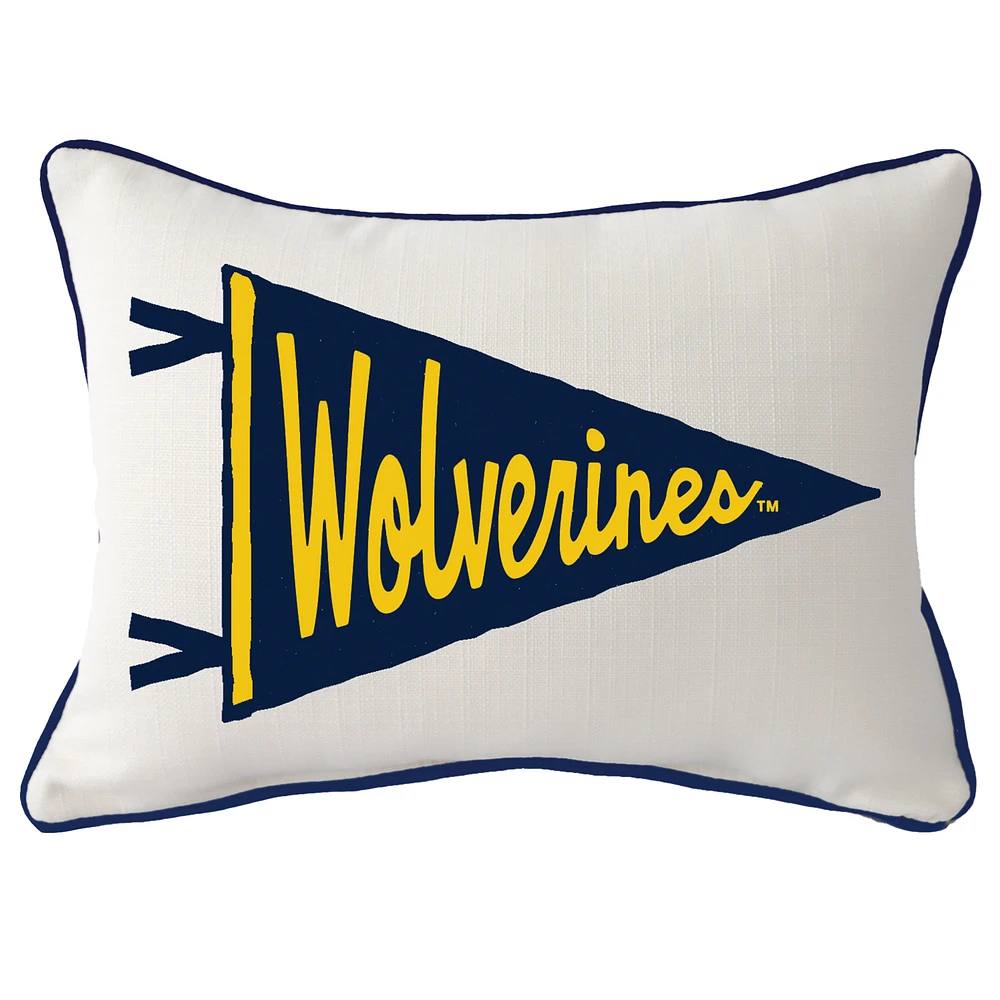 Michigan Wolverines Pennant Rectangular Piped Pillow