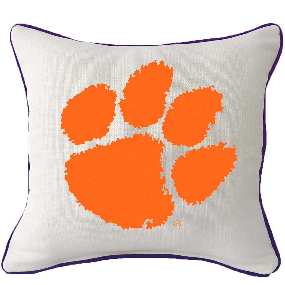 Clemson Tigers Logo Square Piped Pillow