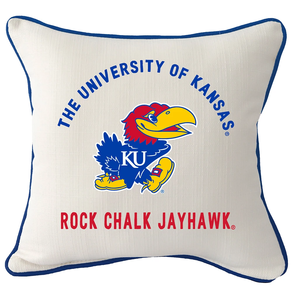 Kansas Jayhawks Arched Square Piped Pillow