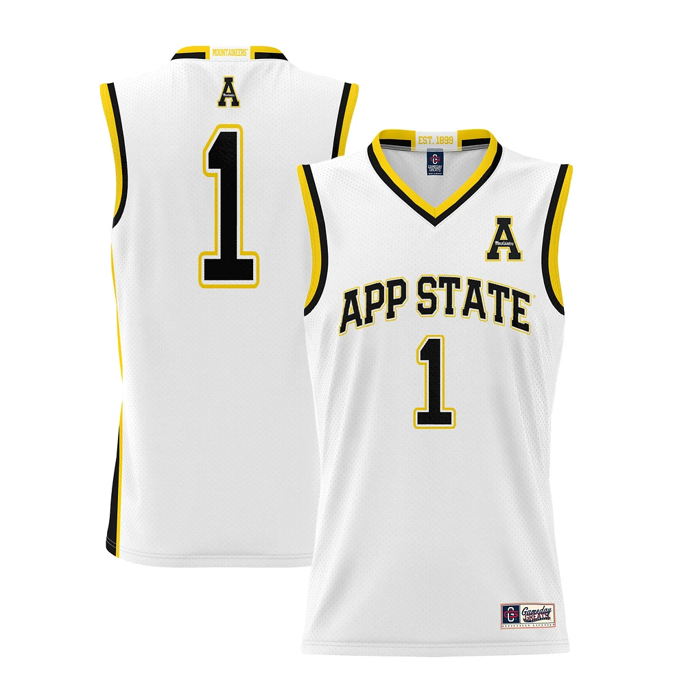 Youth GameDay Greats #70 White Appalachian State Mountaineers Lightweight Basketball Jersey