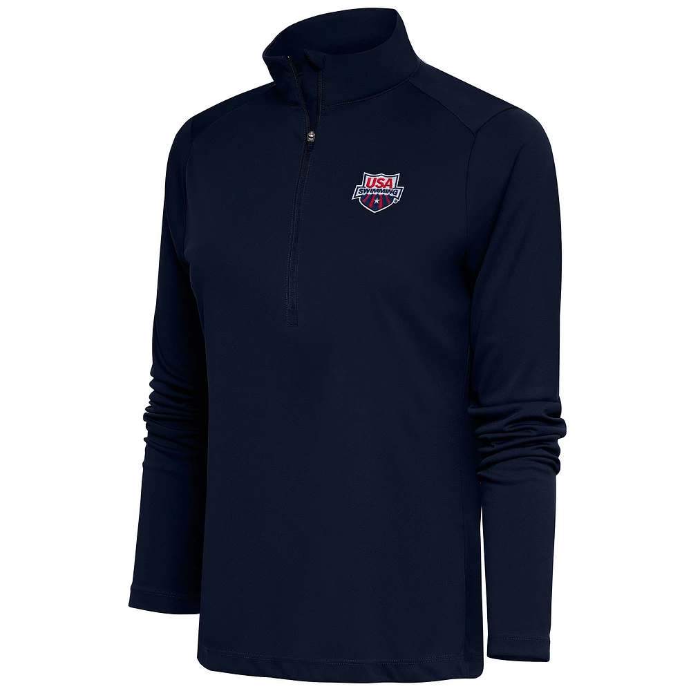 Women's Antigua Navy USA Swimming Tribute Half-Zip Pullover Top