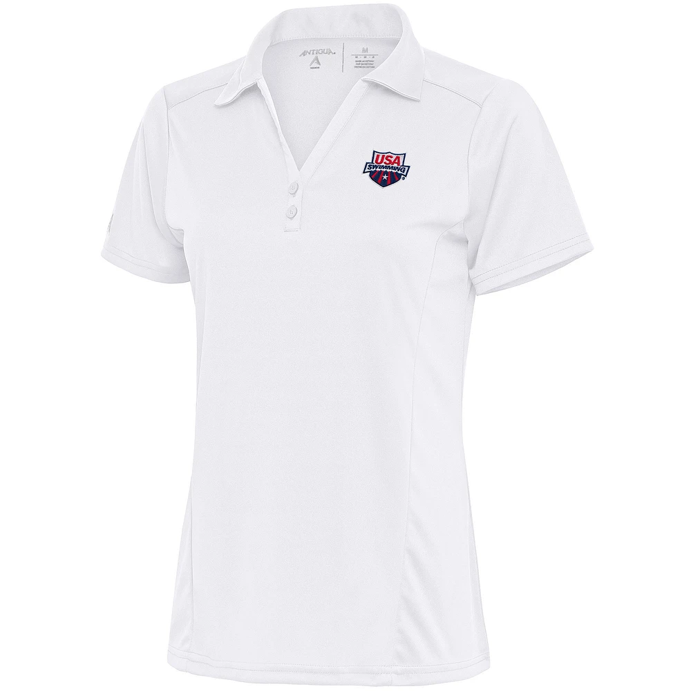 Women's Antigua White USA Swimming Tribute Polo