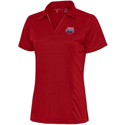 Women's Antigua Red USA Swimming Tribute Polo