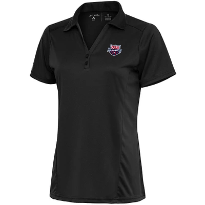 Women's Antigua Charcoal USA Swimming Tribute Polo