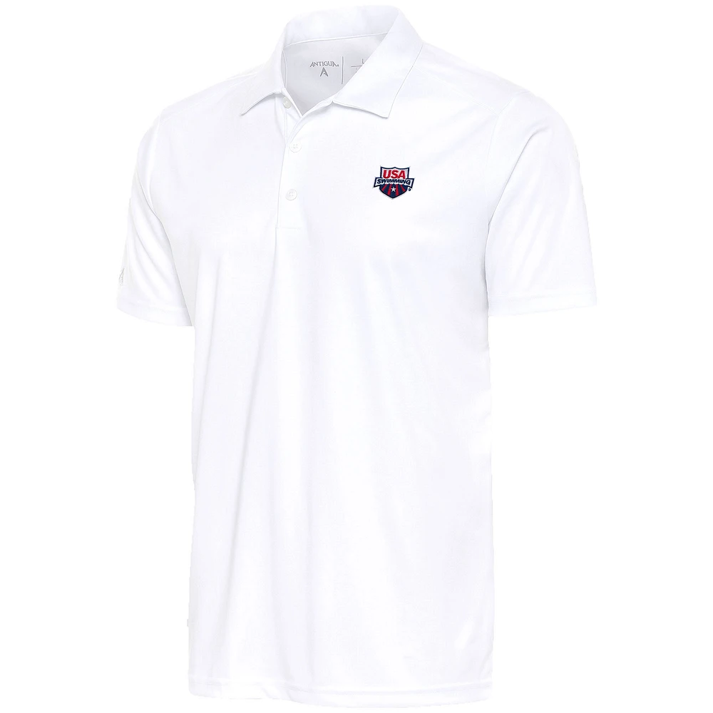 Men's Antigua White USA Swimming Big & Tall Tribute Polo