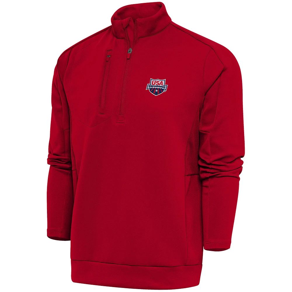 Men's Antigua USA Swimming Generation Half-Zip Pullover Top