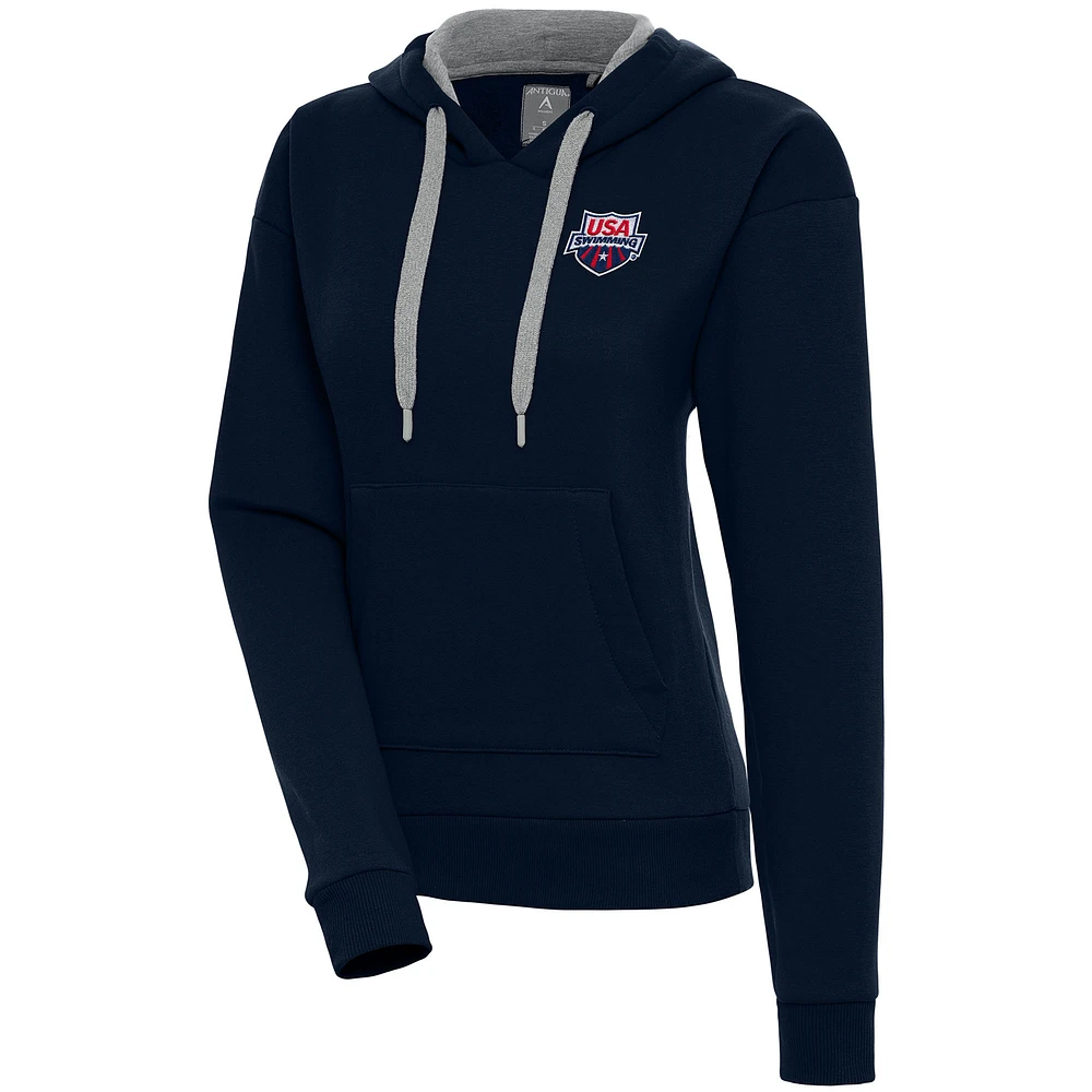 Women's Antigua Navy USA Swimming Victory Pullover Hoodie