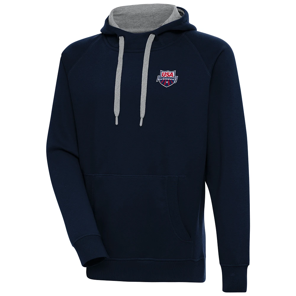 Men's Antigua Navy USA Swimming Victory Pullover Hoodie