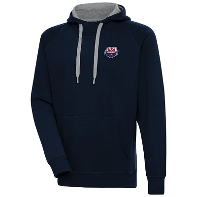 Men's Antigua  Navy USA Swimming Victory Pullover Hoodie