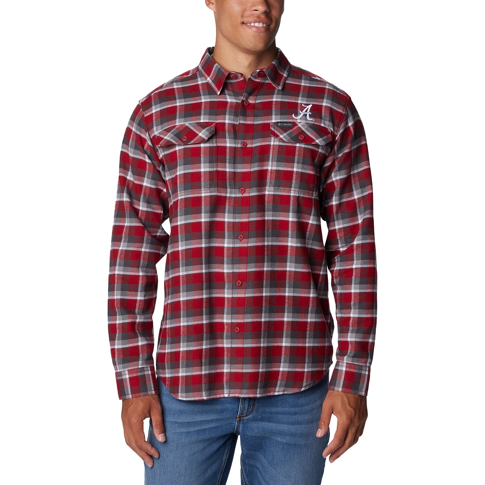 Columbia Crimson Alabama Tide Flare Gun Flannel Long Sleeve Shirt