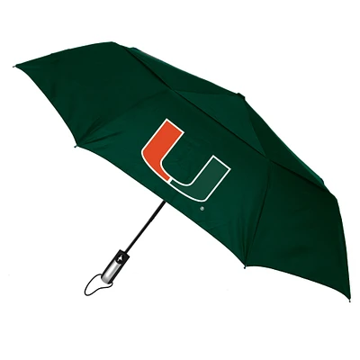 Miami Hurricanes 48" Vented Wind Flow Dynamo Folding Umbrella