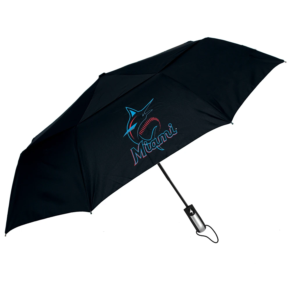 Miami Marlins 48" Vented Wind Flow Dynamo Folding Umbrella