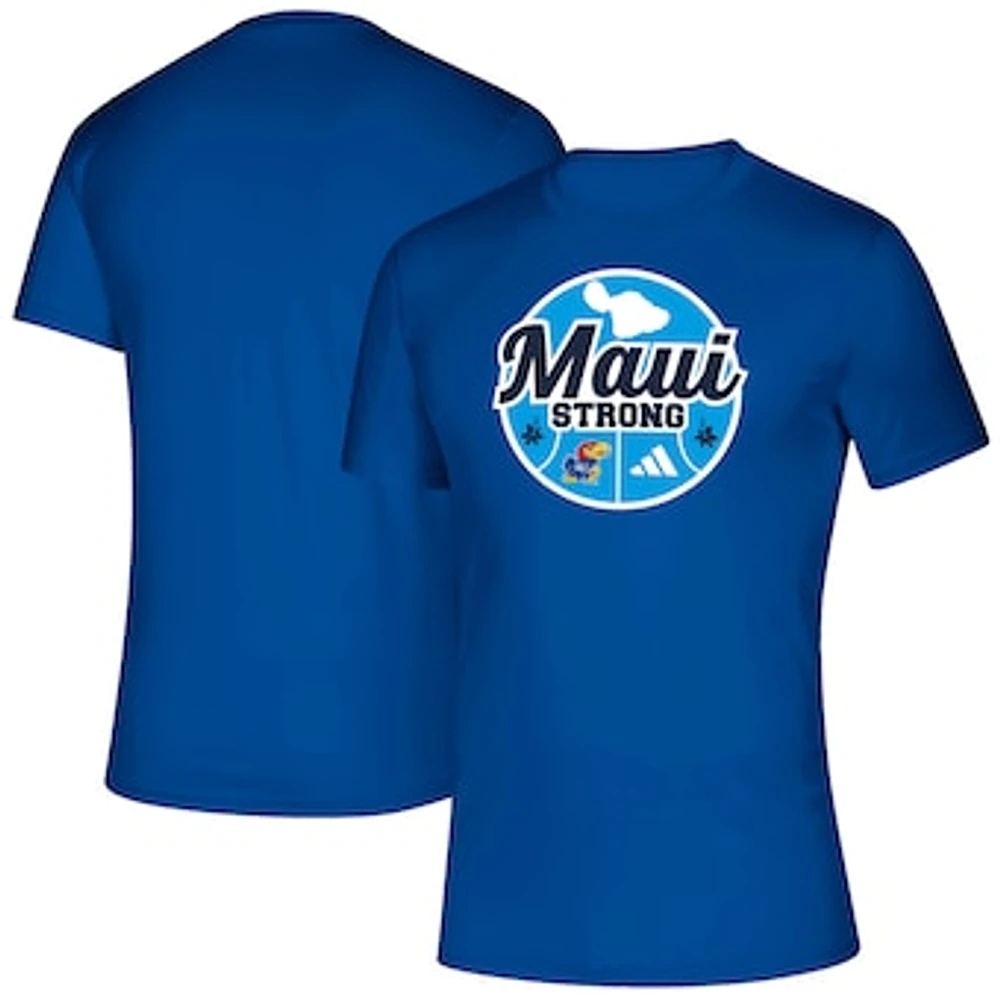 Men's adidas Royal Kansas Jayhawks Maui Strong Creator T-Shirt