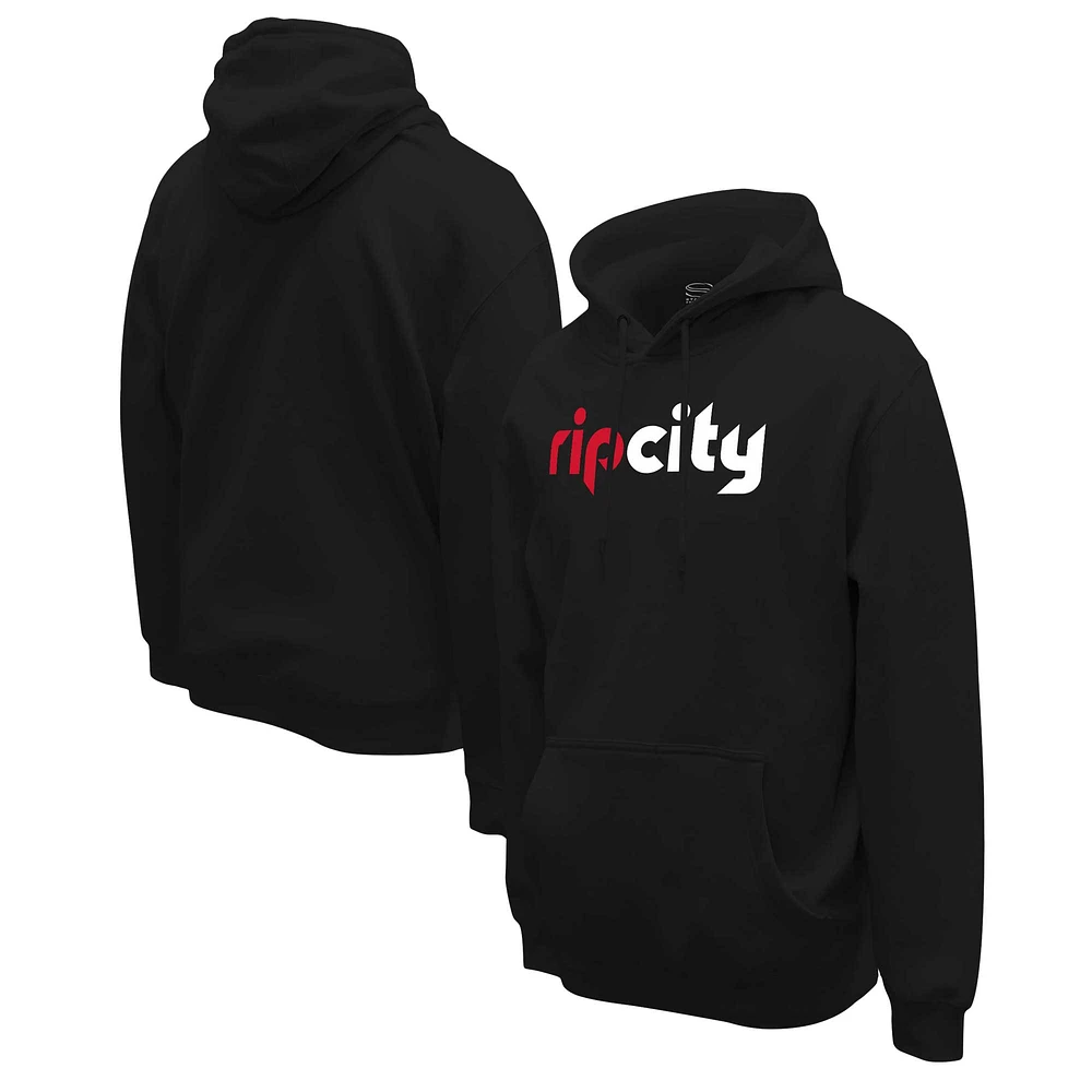 Unisex Stadium Essentials Black Portland Trail Blazers Primary Logo Pullover Hoodie
