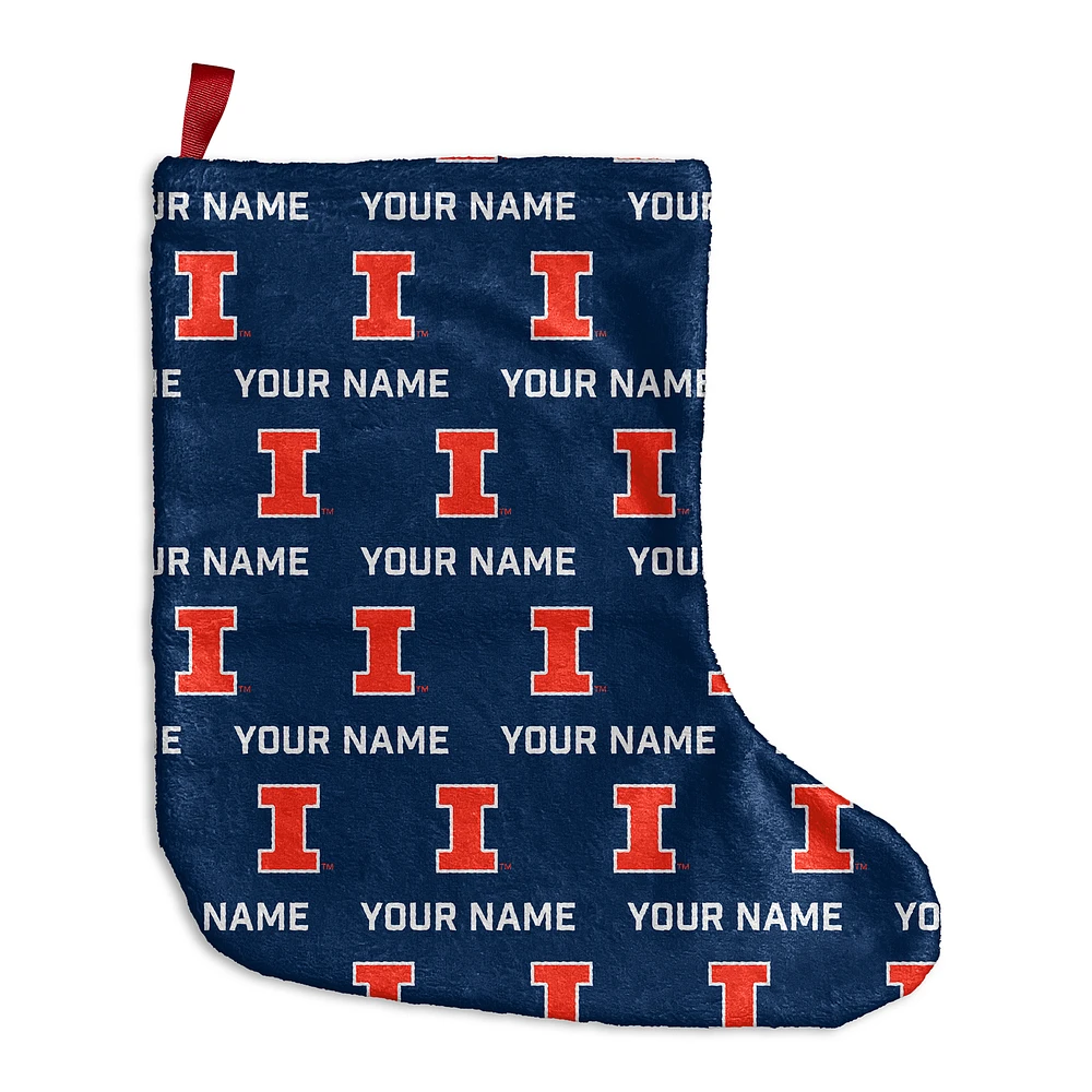 Chad & Jake Illinois Fighting Illini Personalized Holiday Stocking