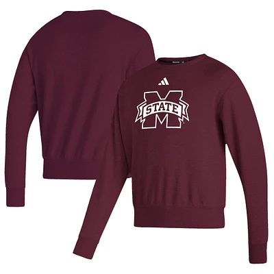 Men's adidas Maroon Mississippi State Bulldogs Premium Retro Pullover Sweatshirt