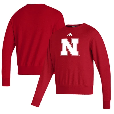 Men's adidas Scarlet Nebraska Huskers Premium Retro Pullover Sweatshirt