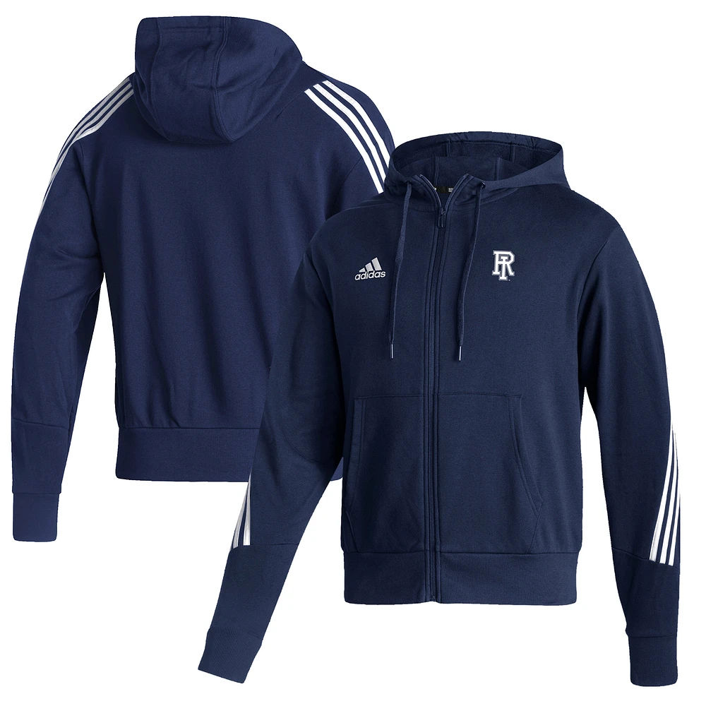 Men's adidas Navy Rhode Island Rams Fashion Decorated Full-Zip Hoodie