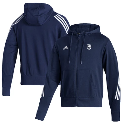 Men's adidas Navy Rhode Island Rams Fashion Decorated Full-Zip Hoodie