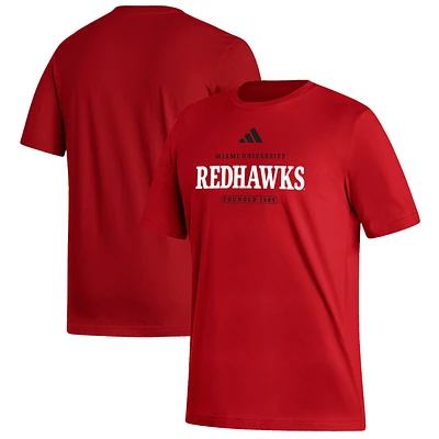 Men's adidas Red Miami University RedHawks Fresh Decorated T-Shirt