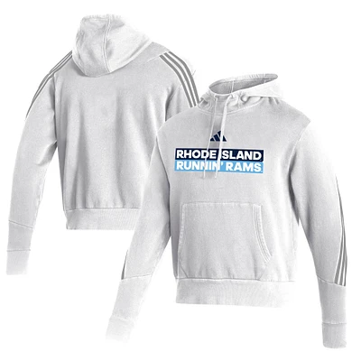 Men's adidas White Rhode Island Rams Fashion Pullover Hoodie