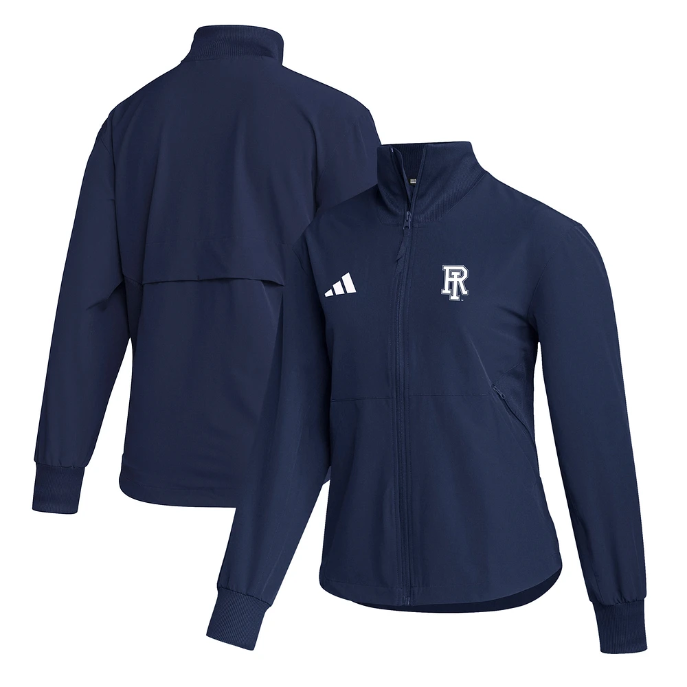 Women's adidas Navy Rhode Island Rams Travel Full-Zip Woven Jacket